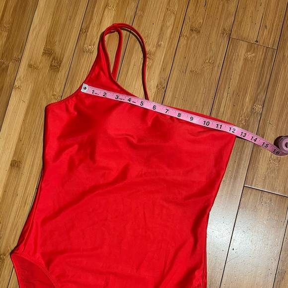 ❤️NWOT Girlfriend Collective Marina Powell One Shoulder One Piece Swimsuit Red L - Picture 9 of 14